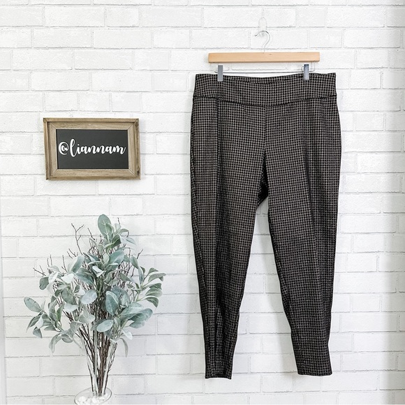 Rachel Zoe Pants - Rachel Zoe Black Metallic Houndstooth Ankle Pants